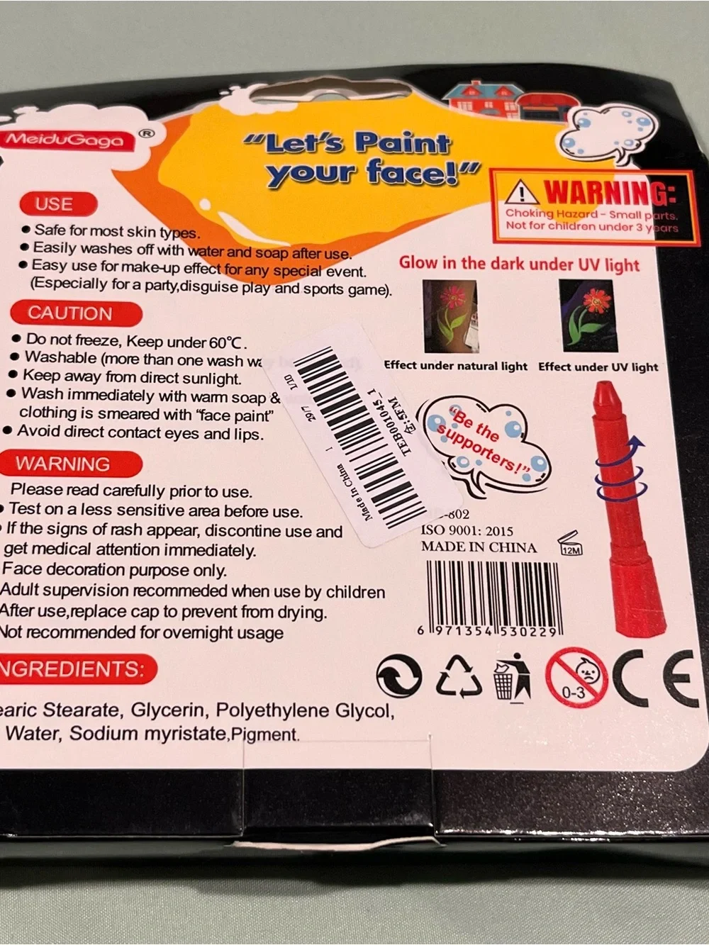 Neon Face Paint Glow In The Dark Under UV Light for Halloween